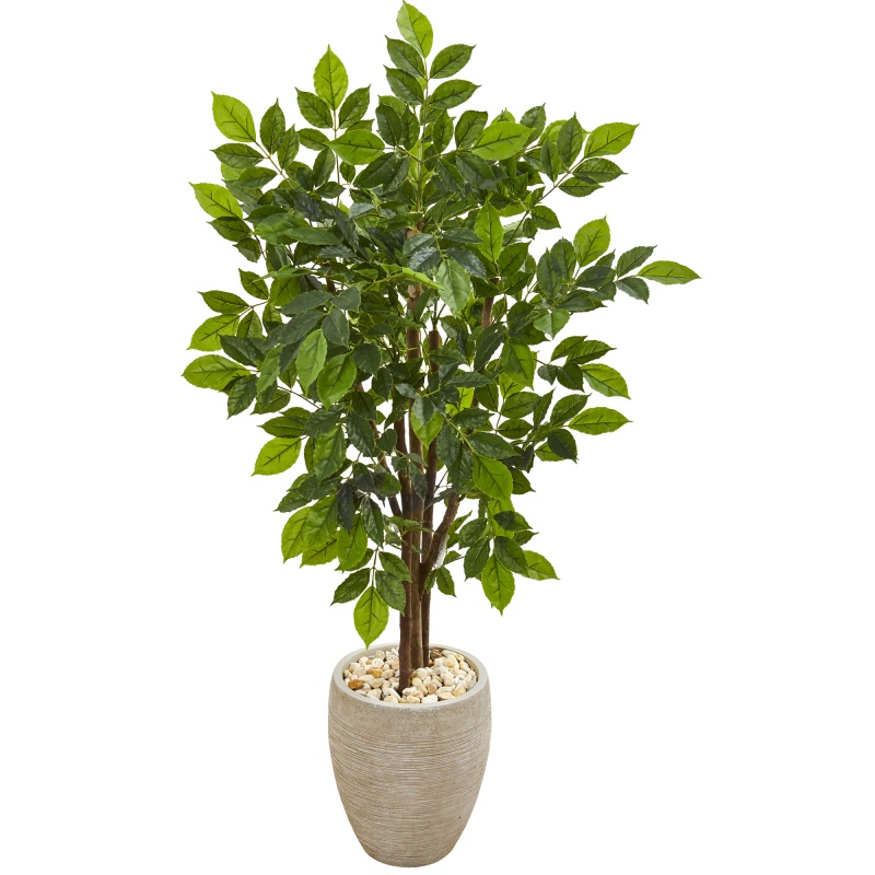 4.5’ River Birch Artificial Tree In Sand Colored Planter