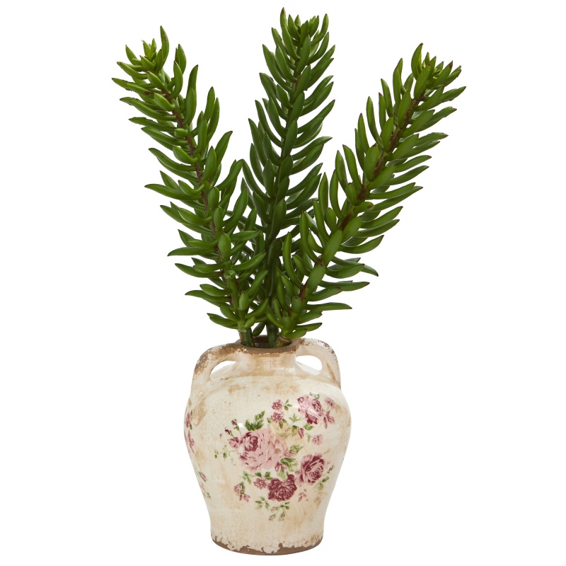 20” Succulent Artificial Plant In Floral Jar