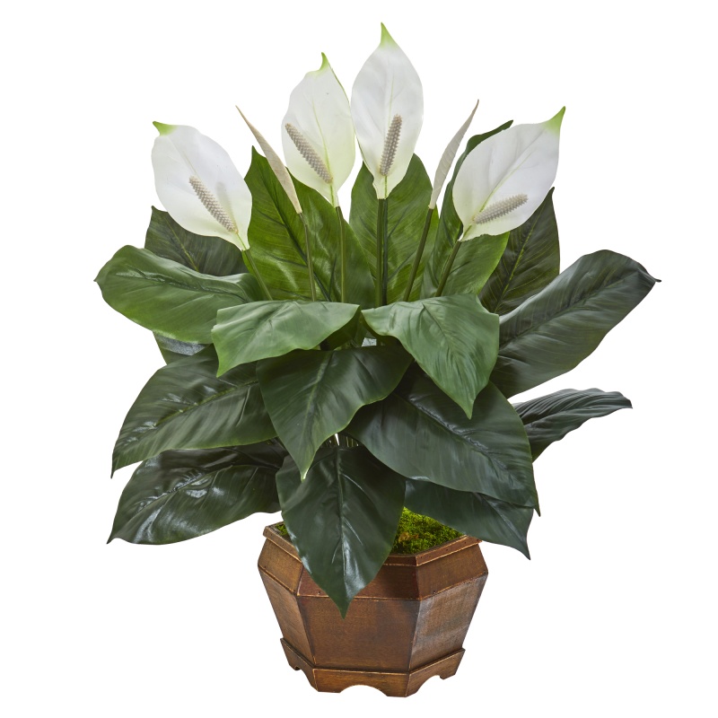 27” Spathifyllum Artificial Plant In Decorative Planter