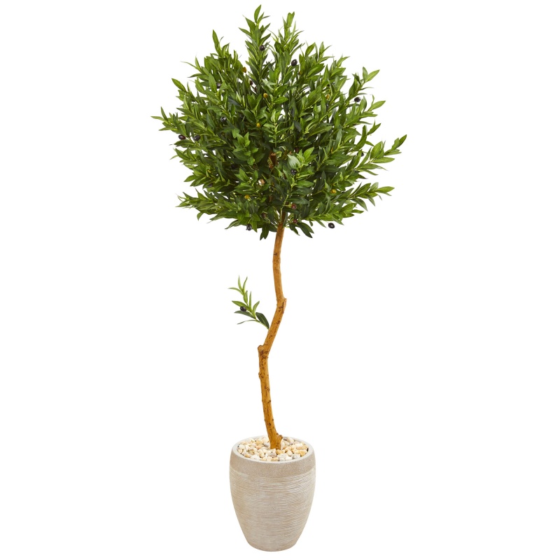 5.5’ Olive Topiary Artificial Tree