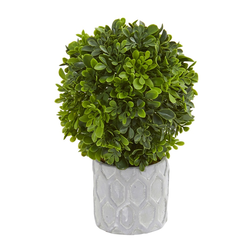 9” Boxwood Artificial Mini Topiary (Set Of 3)