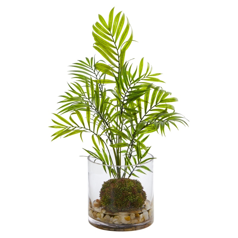 Mini Areca Palm Artificial Plant in Vase