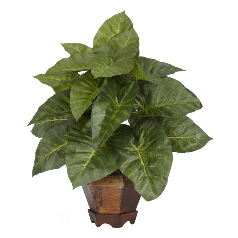 Taro W/Vase Silk Plant