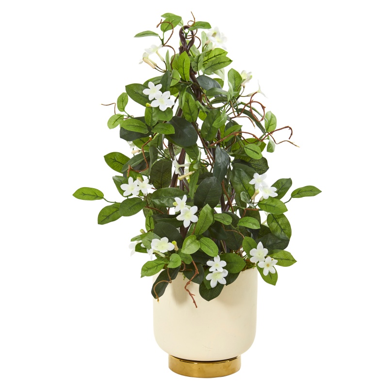 26” Stephanotis Artificial Plant In White Designer Bowl