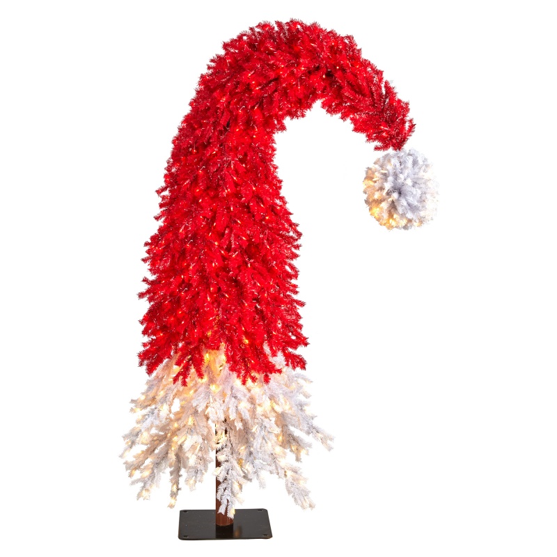 9’ Holiday Red Santa’s Hat Christmas Tree