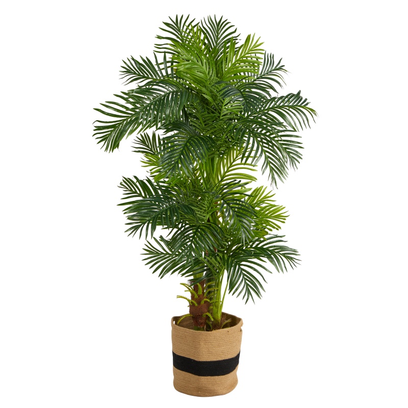 6’ Hawaii Artificial Palm Tree in Handmade Natural Cotton Planter