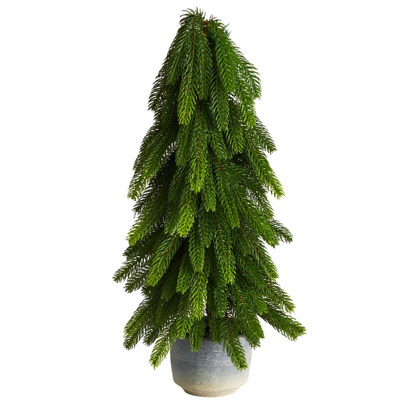 21” Christmas Pine Artificial Tree In Decorative Planter