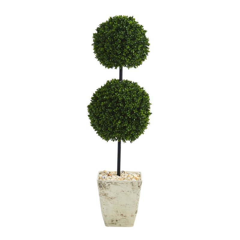 4’ Boxwood Double Ball Artificial Topiary Tree