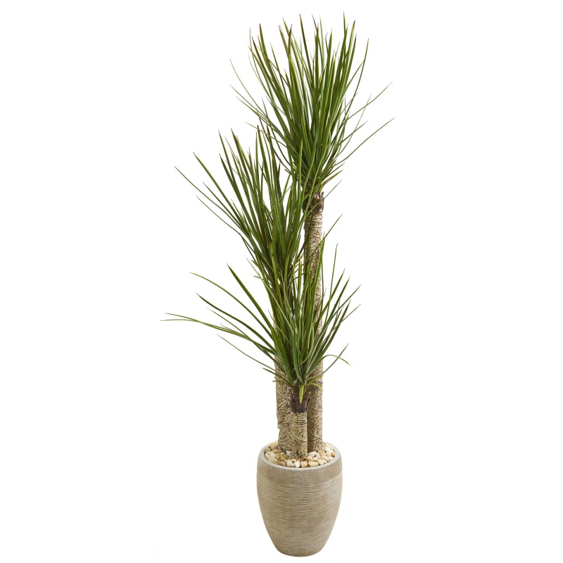 64” Yucca Artificial Tree In Sand Colored Planter