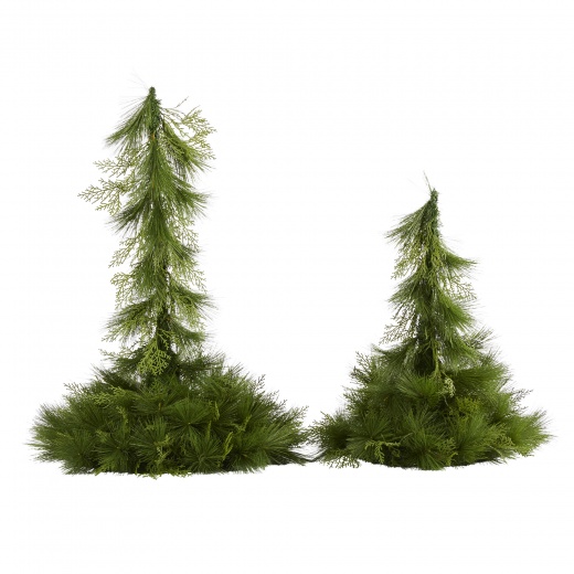 24” and 36” Table Top/Hanging Artificial Christmas Decor Set of 2