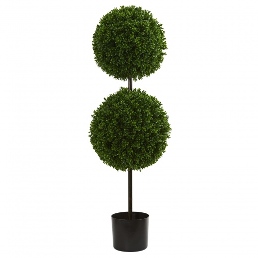 3.5’ Boxwood Double Ball Artificial Topiary Tree UV Resistant
