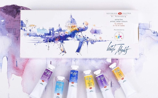 White Nights Watercolor Paint Set of 12/24 Tubes 10ML Each
