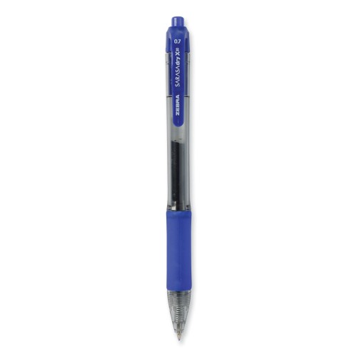 Zebra SARASA dry X20 Retractable Gel Pen - Medium Pen Point - 0.7 mm Pen  Point Size - Refillable - Retractable - Blue Pigment-based Ink -  Translucent