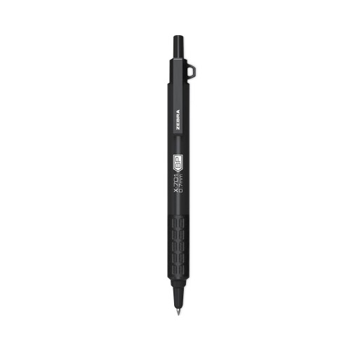 SKILCRAFT Zebra Retractable Ballpoint Pens, Fine Point, 0.7 mm, Silver  Barrel, Black Ink, Pack Of 2 Pens