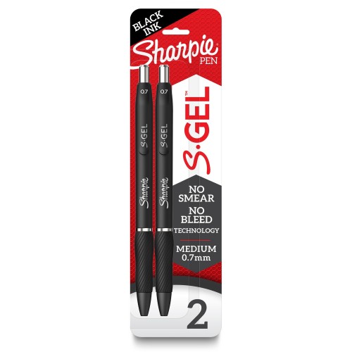 S-Gel High-Performance Gel Pen, Retractable, Medium 0.7 mm, Five