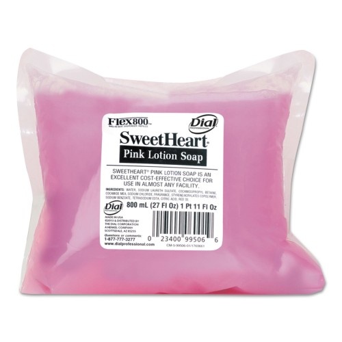 Sweetheart Pearlescent Pink Lotion Soap, Fruity/Floral Scent, 800Ml Refill, 12/Carton