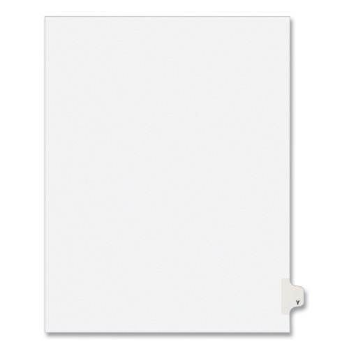 Preprinted Legal Exhibit Side Tab Index Dividers, Avery Style, 26-Tab, Y, 11 X 8.5, White, 25/Pack,