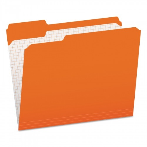 Pendaflex Double-Ply Reinforced Top Tab Colored File Folders, 1/3-Cut Tabs, Letter Size, Orange, 100/Box