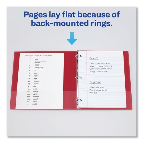 Avery Durable Non-View Binder With Durahinge And Slant Rings, 3 Rings, 3" Capacity, 11 X 8.5, Red