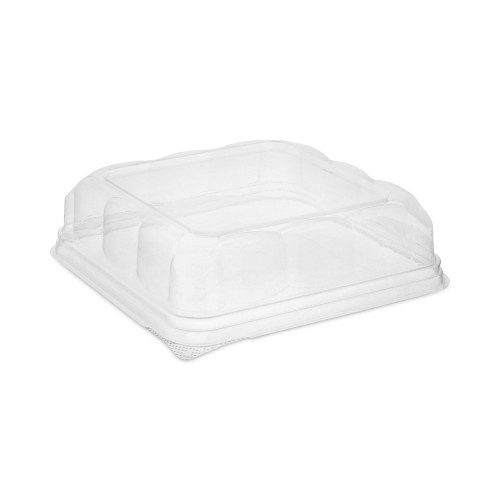Pactiv Recycled Container Lid, Dome Lid For 6 X 6 Brownie Container, 7.5 X 7.5 X 2.02, Clear, Plastic, 195/Carton