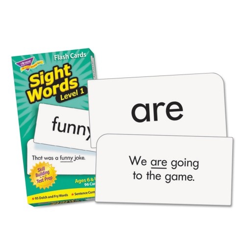 Trend Skill Drill Flash Cards, Sight Words Set 1, 3 X 6, Black And White, 96/Set