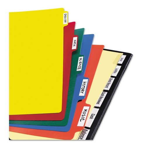 Avery Heavy-Duty Plastic Dividers With Multicolor Tabs And White Labels , 8-Tab, 11 X 8.5, Assorted, 1 Set