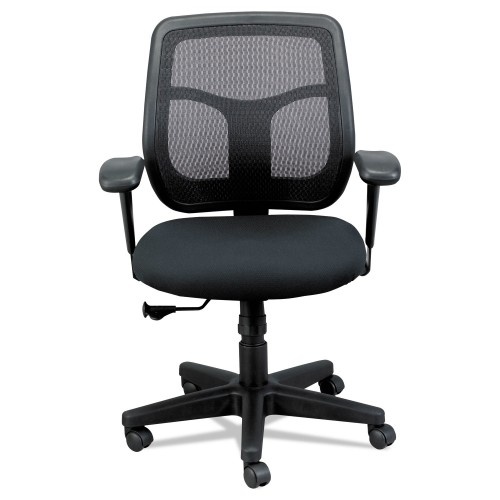 Eurotech Apollo Mid-Back Mesh Chair, Black Seat/Black Back, Black Base