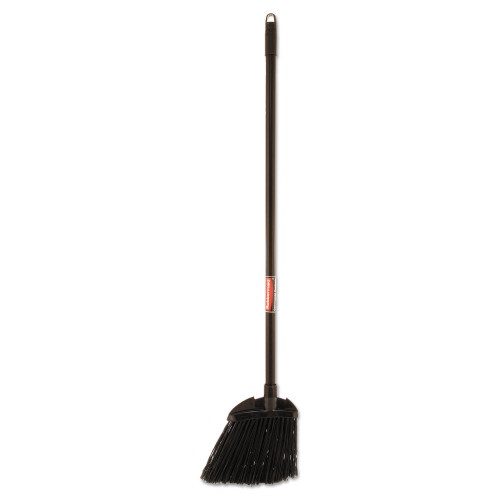 Rubbermaid Commercial Angled Lobby Broom, Poly Bristles, 35" Handle, Black
