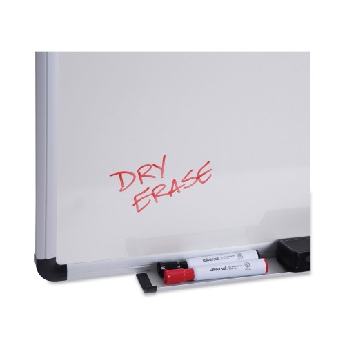 Universal Modern Melamine Dry Erase Board With Aluminum Frame, 24 X 18, White Surface