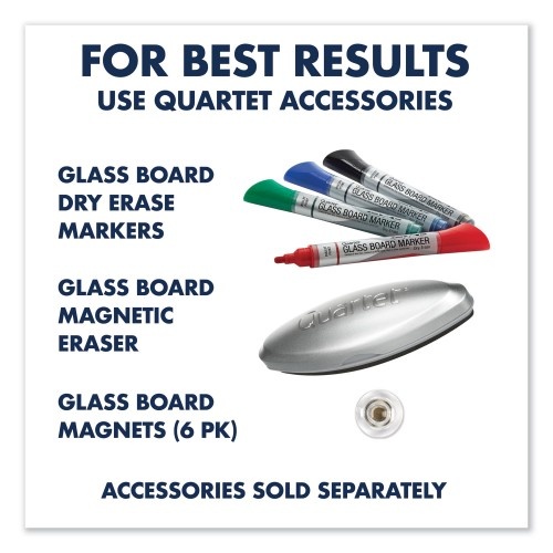 Quartet Invisamount Magnetic Glass Marker Board, Frameless, 39" X 22", White Surface