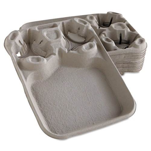 Chinet Strongholder Molded Fiber Cup/Food Trays, 8-44Oz, 2-Cup Capacity, 100/Carton