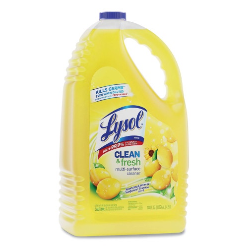 Lysol Brand Clean And Fresh Multi-Surface Cleaner, Sparkling Lemon And Sunflower Essence, 144 Oz Bottle, 4/Carton