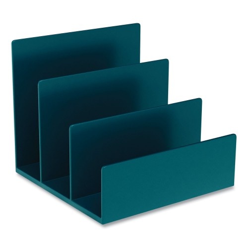 Tru Red Plastic Incline Mail Sorter, 3 Sections, Letter Size Files, 6.3 X 6.3 X 5.5, Teal