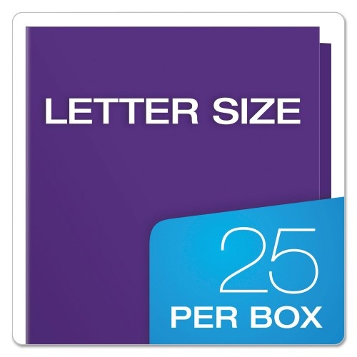 Oxford High Gloss Laminated Paperboard Folder, 100-Sheet Capacity, Purple, 25/Box