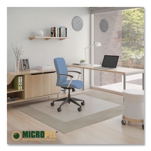 Deflecto Antimicrobial Chair Mat, Medium Pile Carpet, 60 X 46, Rectangular, Clear