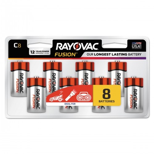 Rayovac Fusion Advanced Alkaline C Batteries, 8/Pack