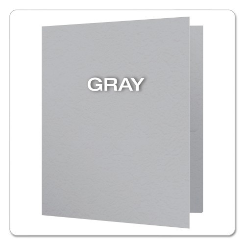 Oxford Twin-Pocket Folders With 3 Fasteners, Letter, 1/2" Capacity, Gray, 25/Box