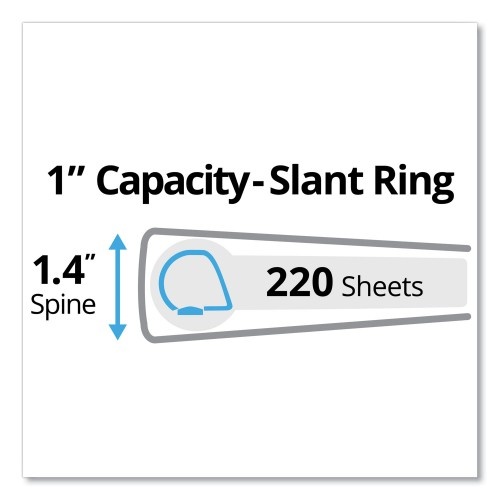 Avery Durable Non-View Binder With Durahinge And Slant Rings, 3 Rings, 1" Capacity, 11 X 8.5, Blue