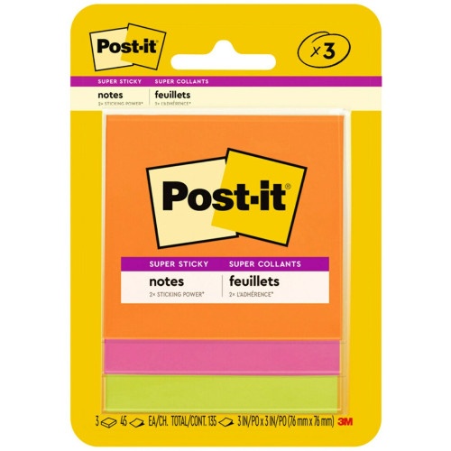 Post-It® Super Sticky Note Pads - Energy Boost Color Collection