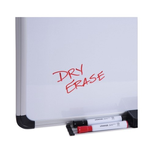 Universal Magnetic Steel Dry Erase Marker Board, 36 X 24, White Surface, Aluminum/Plastic Frame