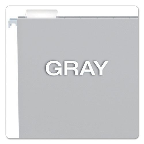 Pendaflex Colored Hanging Folders, Letter Size, 1/5-Cut Tab, Gray, 25/Box