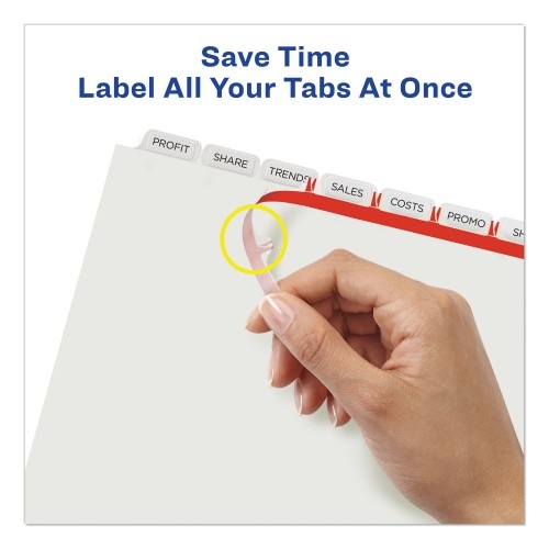 Avery Print And Apply Index Maker Clear Label Dividers, Extra Wide Tab, 8-Tab, 11.25 X 9.25, White, 1 Set