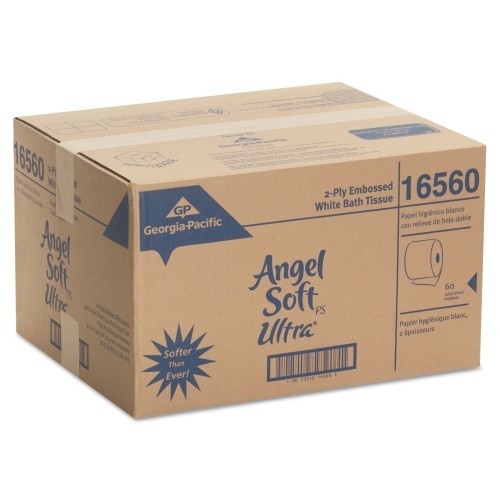 Georgia-Pacific Angel Soft Ps Ultra 2-Ply Premium Bathroom Tissue, Septic Safe, White, 400 Sheets Roll, 60/Carton