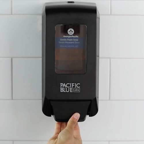 Georgia-Pacific Pacific Blue Ultra Soap/Sanitizer Dispenser 1200 Ml Refill, 5.6" X 4.4" X 11.5", Black