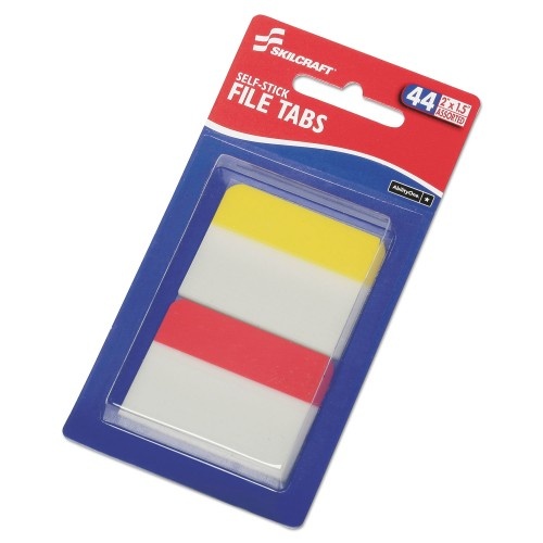 Abilityone 751001 Skilcraft Self-Stick Tabs/Page Markers, 2", Bright, Asst, 44/Pack