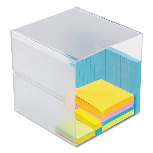Deflecto Stackable Cube Organizer, 6 X 6 X 6, Clear