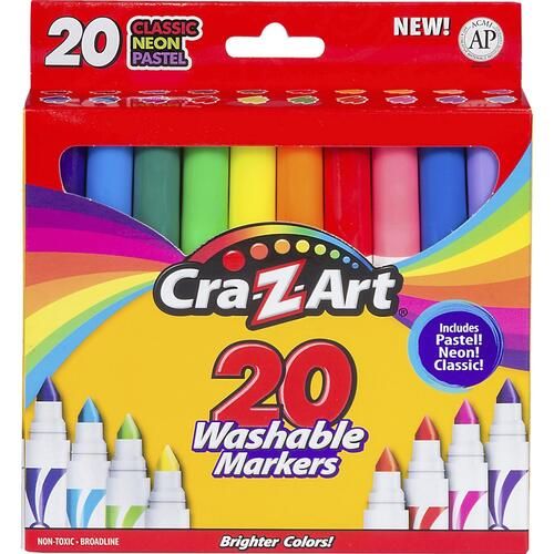 Super Tips Washable Markers, Fine/Broad Bullet Tips, Assorted