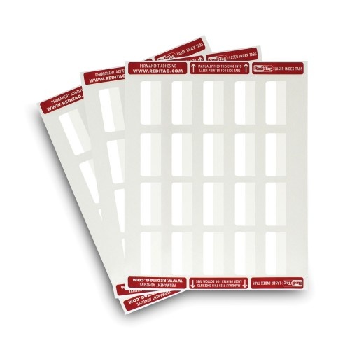 Redi-Tag Laser Printable Index Tabs, 1/5-Cut, White, 2" Wide, 300/Pack