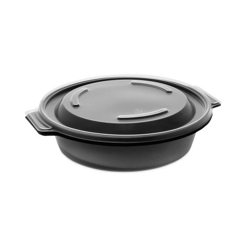 Pactiv Earthchoice Mealmaster Container With Lid, 16 Oz, 7 X 7 X 1.8, Black/Clear, Plastic, 252/Carton