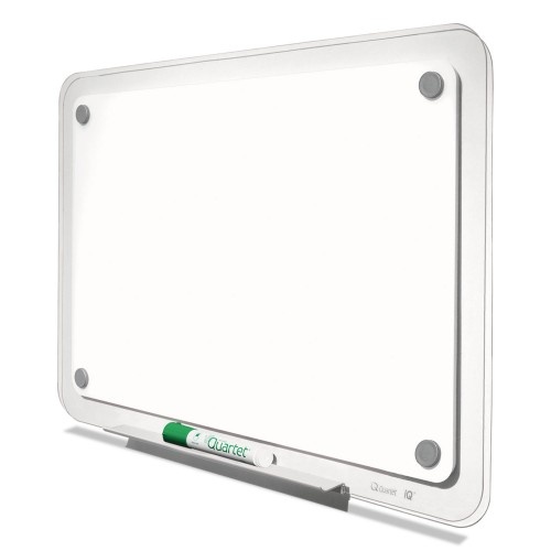 Quartet Iq Total Erase Translucent-Edge Board, 11 X 7, White Surface, Clear Plastic Frame
